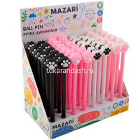 Ручка шариковая "Лапка" 0,7мм, синяя, круглый корпус, 4 цвета М-7899-70 от магазина "Карандаш"