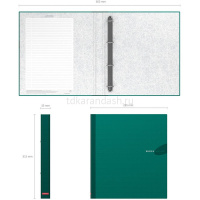 Папка на 4-х кольцах "Work inside" А4 35мм ламинированный картон 1,75мм зеленая 19874 от магазина "Карандаш"