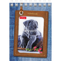 Блокнот А7 40л "Щенки" клетка, на спирали 5 дизайнов 40Б7В1гр от магазина "Карандаш"