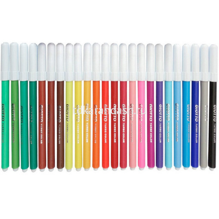 Фломастеры 24 цвета "Giotto Turbo Color" с вентилируемым колпачком смываемые картон 071500 от магазина "Карандаш"