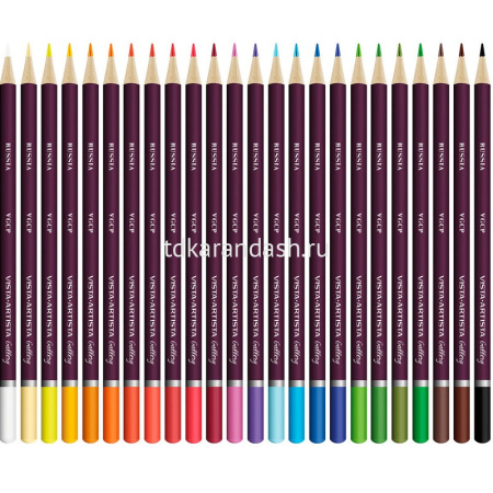 Карандаши 24 цвета "Gallery" шестигранные дерево, картон" VGCP-24 от магазина "Карандаш"