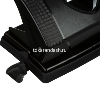 Дырокол "Greenlogic" 25л 2-отв, d-6мм, с линейкой, экологичный, пластик, черный 452511 от магазина "Карандаш"