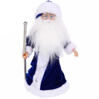 Дед Мороз 30см в синей/красной/золотой шубе (звук) Y8490-19 от магазина "Карандаш"