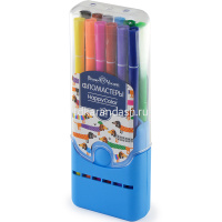 Фломастеры 12 цветов "HappyColor" круглые, в пластиковом пенале, 2 вида 32-0036 от магазина "Карандаш"