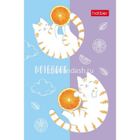 Блокнот А7 48л "Котик-апельсинка" клетка, склейка, 3-х цветный блок, 5 дизайнов 083526 от магазина "Карандаш"