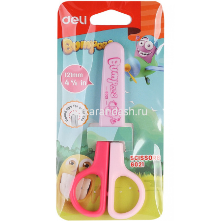 Ножницы детские 12,1см сталь, ручки пластик, в футляре, розовые Е6021 от магазина "Карандаш"