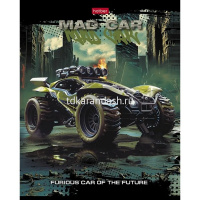 Тетрадь А5 48л клетка "Mad car" на скобе, пластиковая обложка, 5 дизайнов 089963 от магазина "Карандаш"