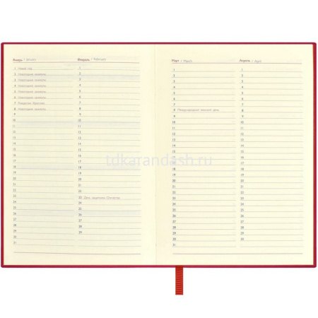 Ежедневник недатированный А6+ "Escalada" 320стр., красный, искусственная кожа софт-тач 64025 от магазина "Карандаш"