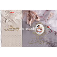 Альбом для рисования А4 32л "Great Ballet" на спирали, матовая ламинация 3D фольга 3D лак 5 дизайнов от магазина "Карандаш"