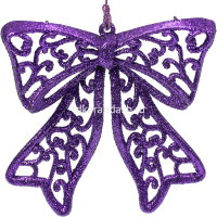 Набор ёлочных украшений 3шт "Бантик" 9,5см 6 цветов пластик Y3769-16 от магазина "Карандаш"