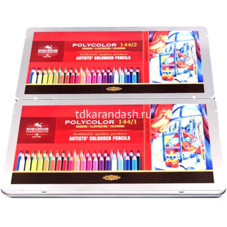 Карандаши 144 цвета "Polycolor" шестигранные дерево, металл 3828 от магазина "Карандаш"