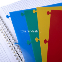 Тетрадь А4 96л клетка "Liine neon. Оранжевая" на спирали, пластиковая обложка с разделителями от магазина "Карандаш"