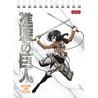 Блокнот А6 40л "Атака Титанов. Сезон 1-3" клетка, на спирали УФ-лак 6 дизайнов 083956 от магазина "Карандаш"