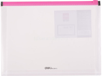 Папка на молнии А5 0,18мм прозрачная, с расширением, 4 цвета молнии Е38976 от магазина "Карандаш"