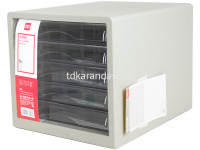 Бокс для документов "Simpli" 27,5х34х26см, 5 выдвижных ящиков, серый E9775 от магазина "Карандаш"