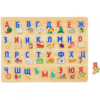 Игра логическая "Алфавит русский" 29х39см дерево Y4505-16 от магазина "Карандаш"