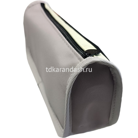 Пенал "Smile. Best wishes" 21х9х5см, прямоугольный, 1 отделение, 1 карман, текстиль, серый BD5394 от магазина "Карандаш"