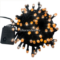 Эл/гирлянда 100 желтых диодов длина 9м, 8 режимов, шнур зеленый 2021-16 от магазина "Карандаш"