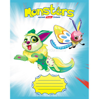 Тетрадь А5 24л клетка "Монстрики" на скобе 24Т5В1/046967 от магазина "Карандаш"