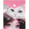 Папка-конверт на кнопке "Кошачьи нежности" 158х114мм вертикальный, полипропилен 0,18мм 69023