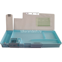 Пенал "Космонавт" 24х9х3,5см с точилкой, на магните, пластик, 2 отделения, 2 цвета 11661-24 от магазина "Карандаш"