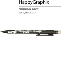 Карандаш механический 0,7мм "HappyGraphix.RAP" с ластиком, пластик 21-0042/04 от магазина "Карандаш"