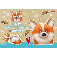 Альбом для рисования А4 40л "Рыжий Коржик" на скобе матовая ламинация 5 дизайнов 079730 от магазина "Карандаш"