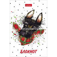 Блокнот А7 48л "Модные мордочки" клетка, склейка, 3-х цветный блок, 5 дизайнов 050051 от магазина "Карандаш"