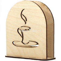 Заготовка для декорирования Салфетница Кофейная чашка 13*13,5*4,5см фанера 3мм 080010 от магазина "Карандаш"