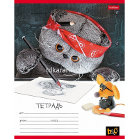 Тетрадь А5 24л клетка "Кот Басик" на скобе 5 дизайнов 24Т5В1/068818 от магазина "Карандаш"