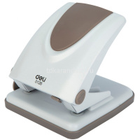 Дырокол 35л 2-отв, d-6мм, с линейкой, металл, белый/серый E0126 от магазина "Карандаш"