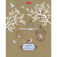 Тетрадь А5 96л клетка "Маленькие птички" на скобе крафт 5 дизайнов 96Т5В1/066342 от магазина "Карандаш"