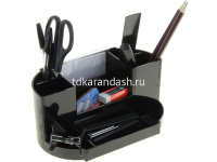 Набор настольный "Виктория" 10х21х13см 14 предметов, пластик, черный 96 от магазина "Карандаш"