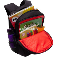 Рюкзак 26х39х19см, 700гр, 2 отделения, 3 кармана, черный/синий "Машина" RB-556-2/1 от магазина "Карандаш"