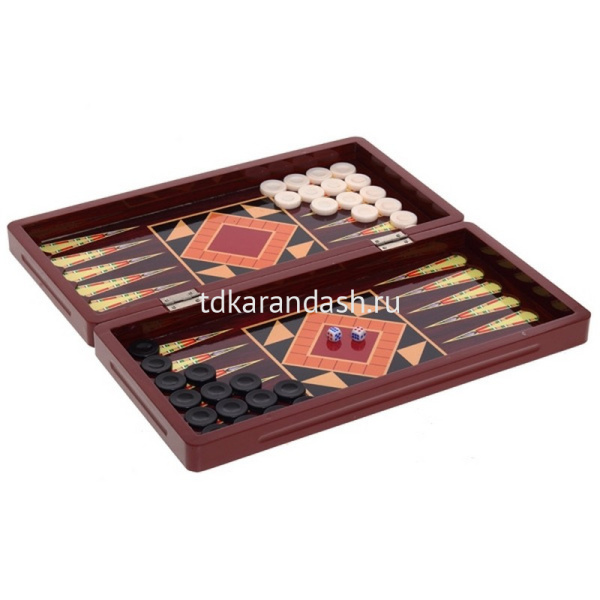 Игра настольная 3 в 1 (шахматы, шашки, нарды) 34х16х5,5см 231295 от магазина "Карандаш"