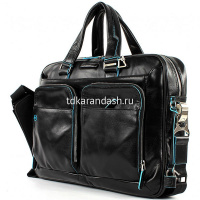 Сумка "Blue Square" 39х28,5x10см, 1 отделение, черная, натуральная кожа CA2849B2/N от магазина "Карандаш"