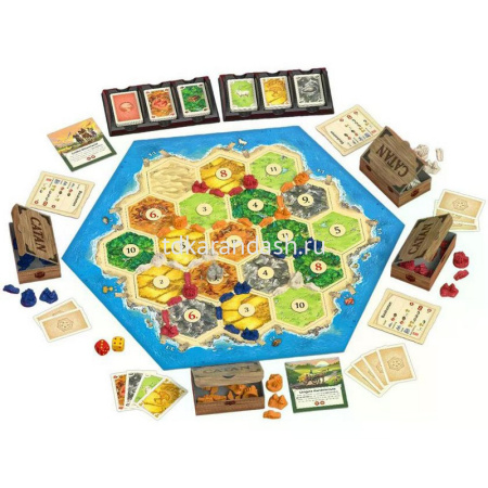 Игра настольная "Колонизаторы Catan (2025)" 30х30см (126 карт, жетоны, гексы, фигурки, кубики) 952 от магазина "Карандаш"