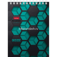 Блокнот А6 40л "Inside" клетка, на спирали УФ-лак 6 дизайнов 080475 от магазина "Карандаш"