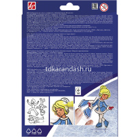 Набор красок по стеклу с трафаретом "Забавный витраж.Фигуристы" 26С 1618-08 от магазина "Карандаш"