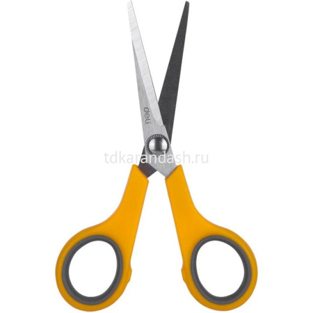 Ножницы 14cм "Deli" сталь, ручки пластик Soft-touch, черные E6005 от магазина "Карандаш"