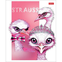 Тетрадь А5 48л клетка "Модные страусы" на скобе матовая ламиация 5 дизайнов 086208 от магазина "Карандаш"