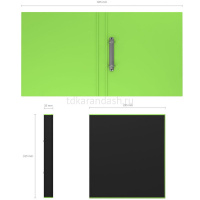 Папка на 2-х кольцах "Accent" А4 35мм ламинированный картон 1,75мм черная/салатовая 51080 от магазина "Карандаш"