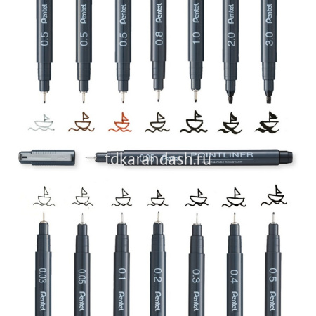 Ручка капиллярная "Pointliner" 0,5мм серая S20P-5N от магазина "Карандаш"