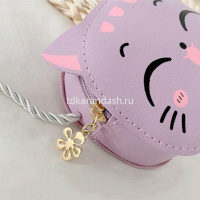 Сумочка "Кошечка" 12х10,5х4см 1 отделение, искусственная кожа, сиреневая SD2265 от магазина "Карандаш"