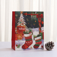 Пакет подарочный "Новый год" 18х23х10см 4 вида Y10548-24 от магазина "Карандаш"