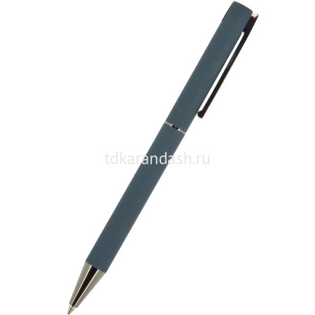 Ручка шариковая "Bergamo" 0,7мм синяя, автомат, синий металлический корпус 20-0245
