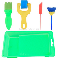 Набор валиков 4шт с лотком 20х12,5см, размер ассорти, поролон MB2421 от магазина "Карандаш"