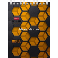 Блокнот А6 40л "Inside" клетка, на спирали УФ-лак 6 дизайнов 080475 от магазина "Карандаш"