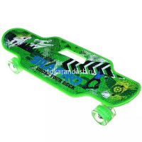 Скейтборд 60х19см, пластик, 4 колеса PU d=5,5см светятся, с ручкой HB2257 от магазина "Карандаш"