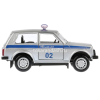 Машина "Lada 4x4 Полиция" серебристая, инерционная, металл 9см (открывающиеся двери) X600-H09010-R от магазина "Карандаш"